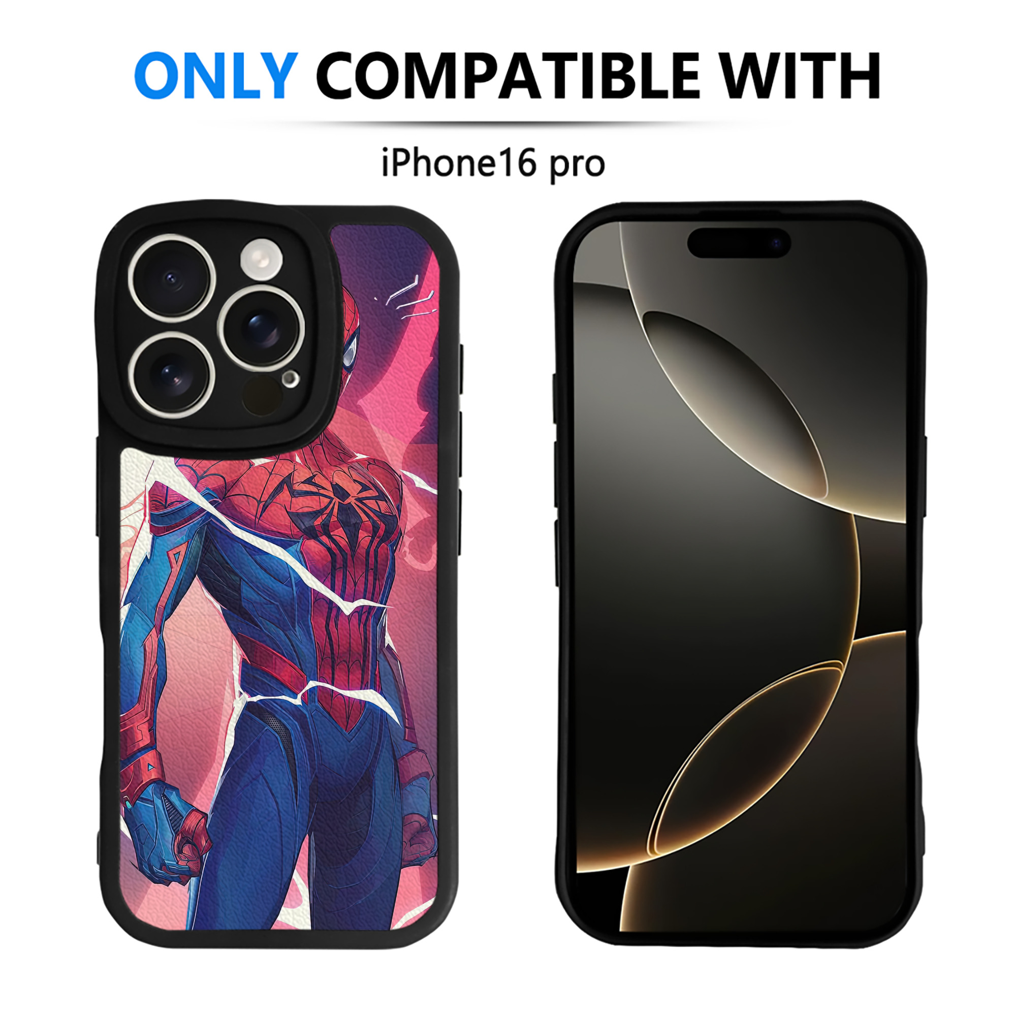 Spider Man スパイダーマン 【iPhone 16シリーズ対応】シリコンスマホケース（レザー調） 材質：シリコン